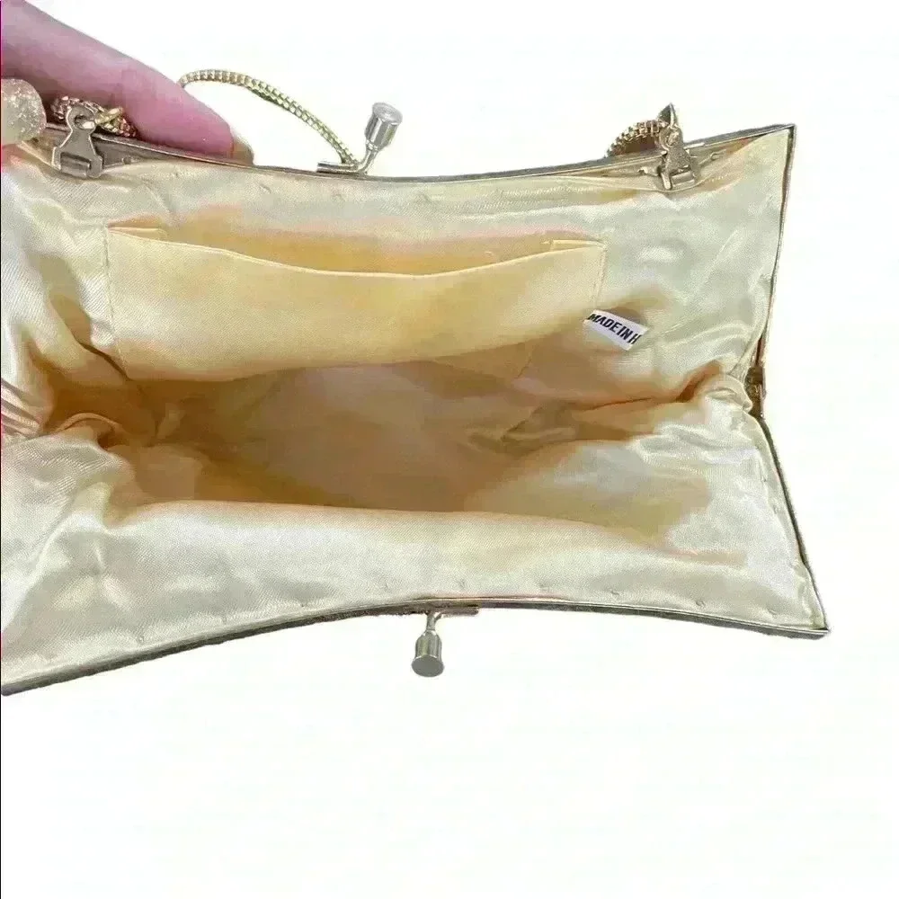 Vintage Gold Beaded purse - made in Hong Kong